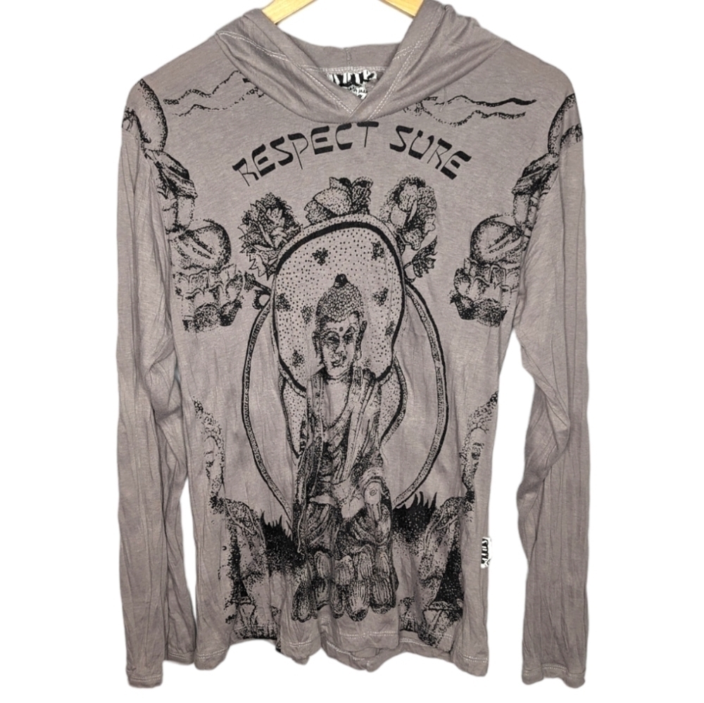 Sure Designs Respect Sure Buddha Hoodie Buddhism design size Woman's Medium